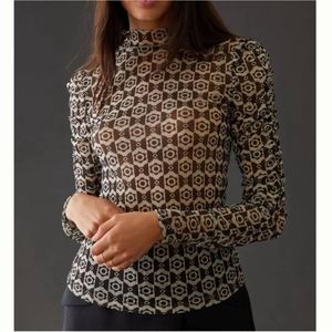 Maeve by Anthropologie Mesh Turtleneck